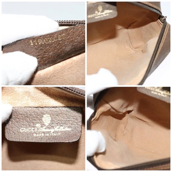 GUCCI GG Supreme Web Sherry Line Bag PVC Beige Gold 119 02 087 Auth 136367 - Picture 15 of 16